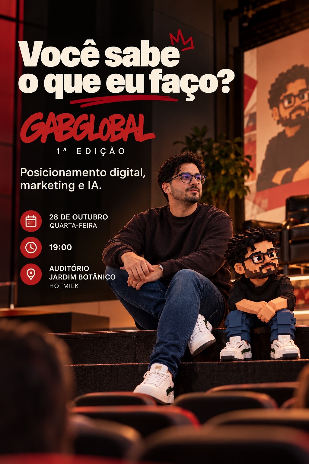 Póster de GabGlobal Talks, 1ª edição: Você sabe o que eu faço? Quarta-feira 28 de outubro, 19:00, Auditório Jardim Botânico, Hotmilk